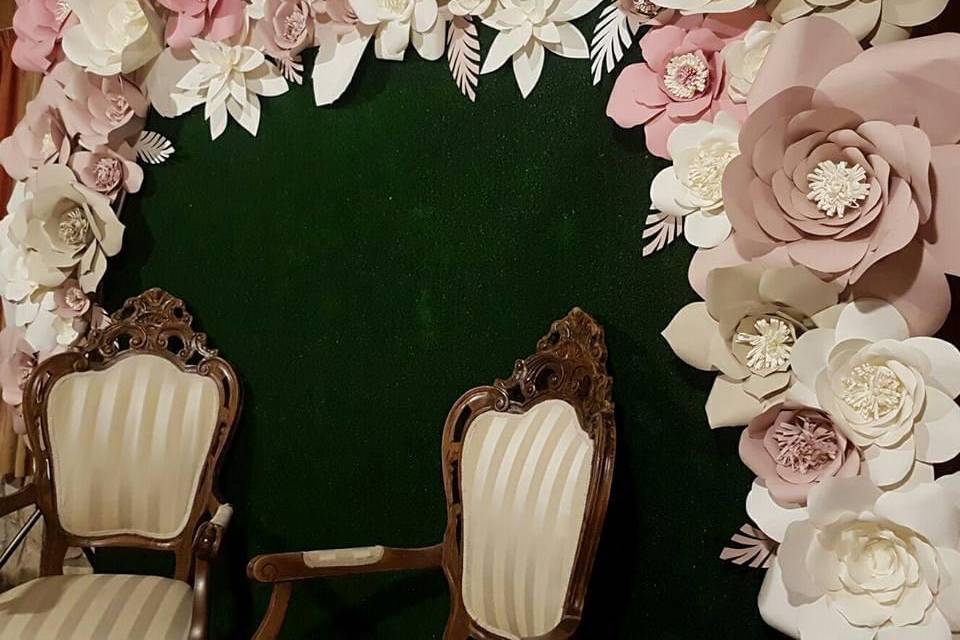 Paper flower photo booth