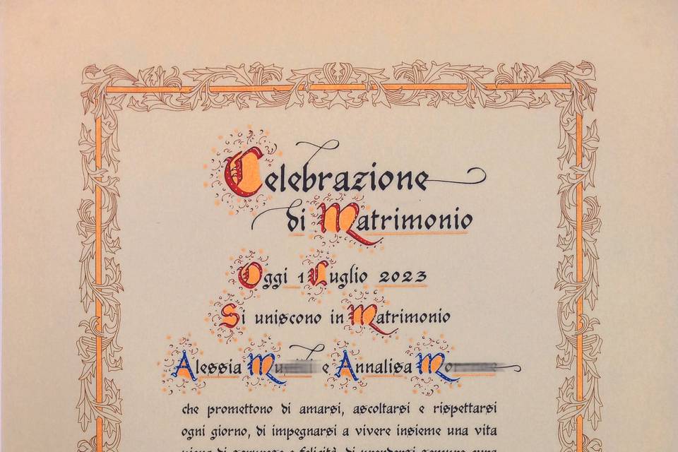 Pergamena Matrimonio