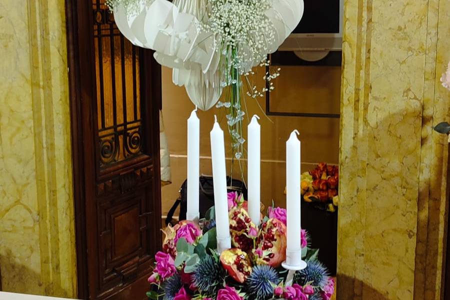 Origami e candelabro