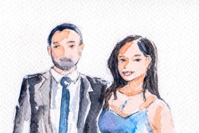 Sketch di coppia di invitati