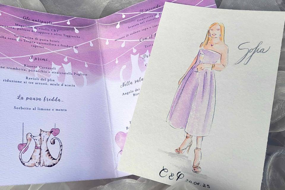 Sketch invitata e menu