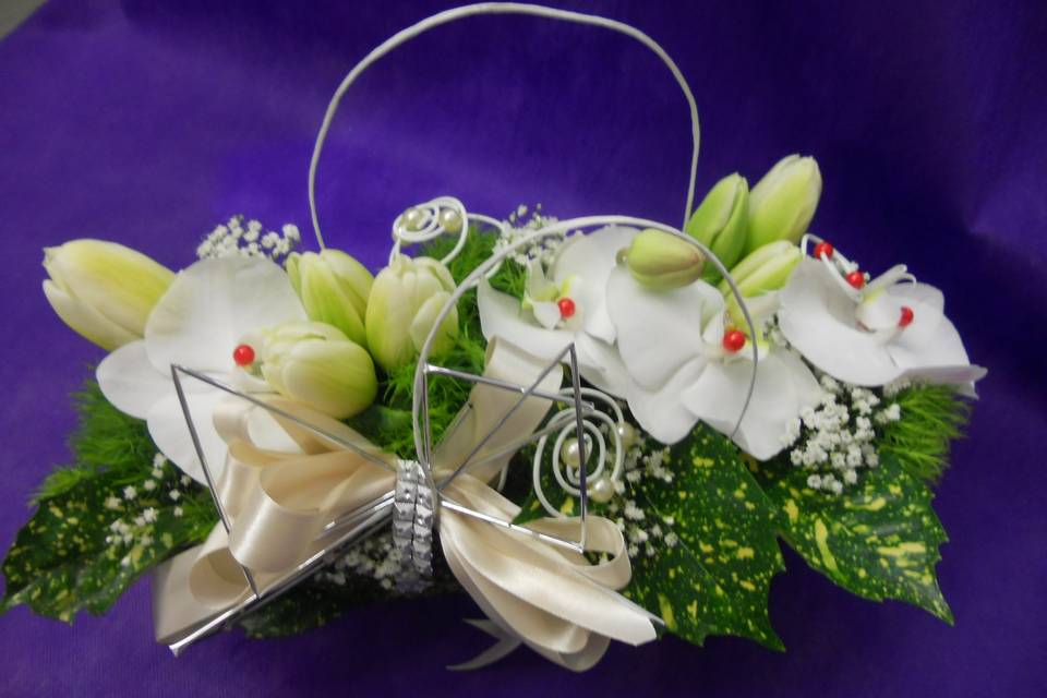 Cappellino per sposa con phalenopsis