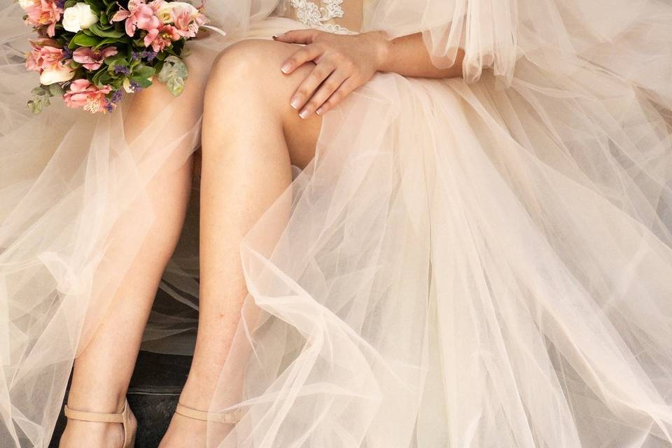 Corsetto con maniche in tulle