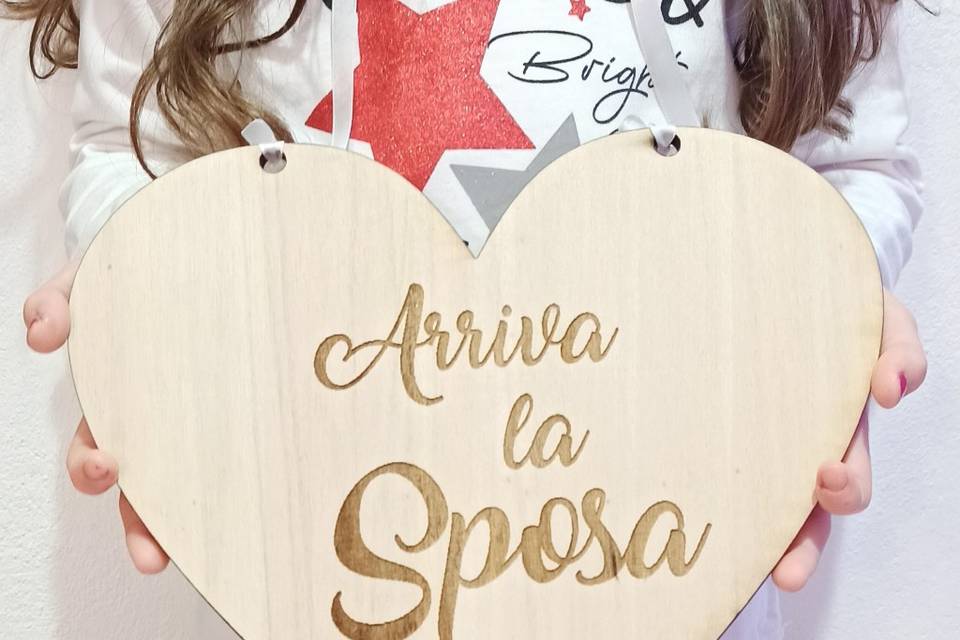 Targa a forma di cuore 28 cm