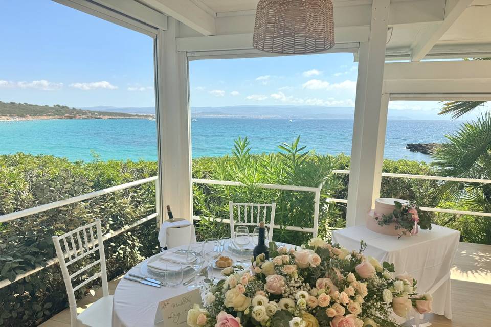 Tavoli sposi in terrazza