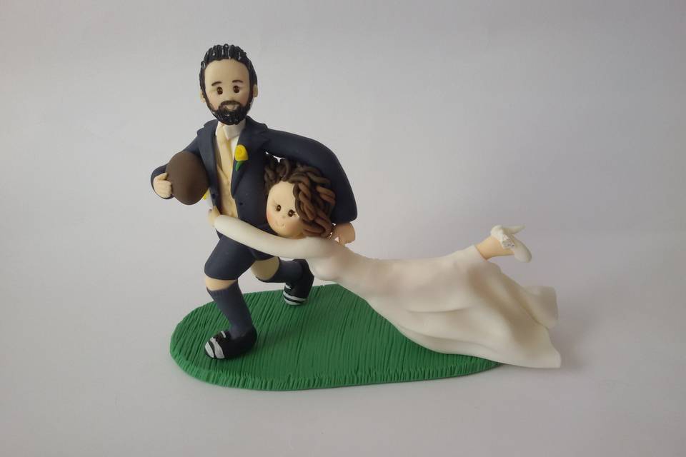 Cake topper rugby