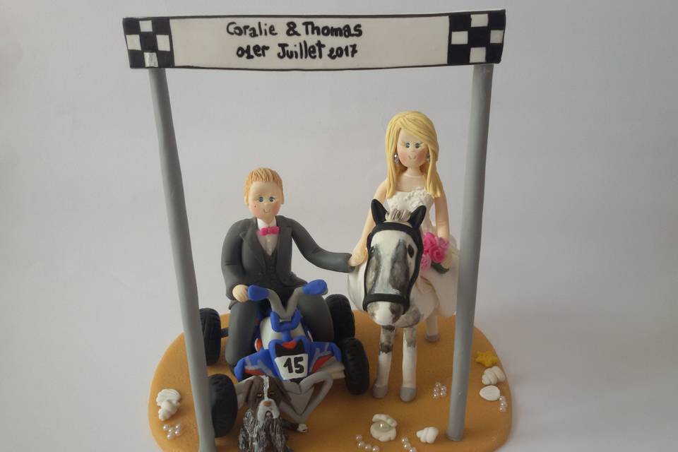 Cake topper quad e cavallo