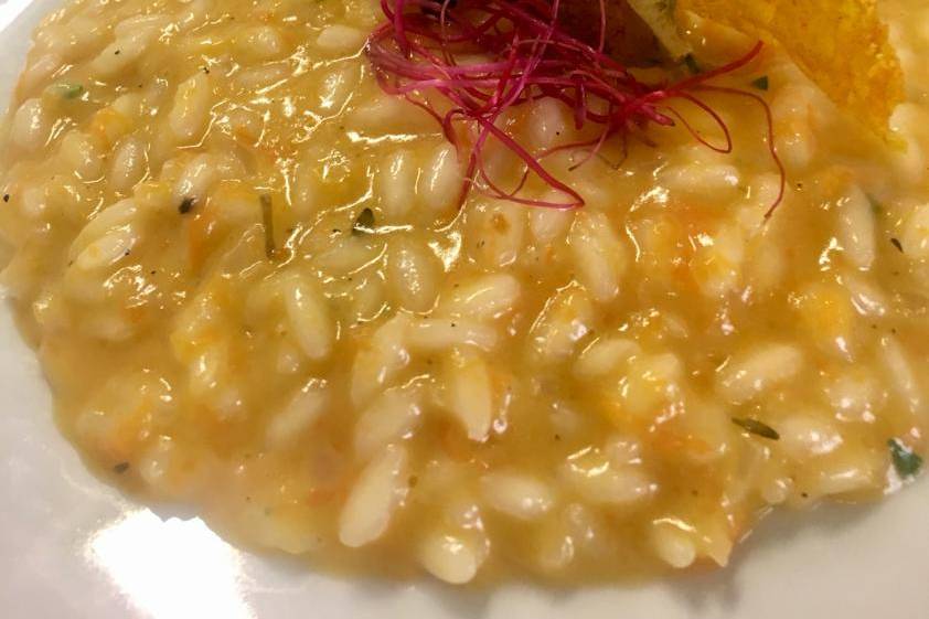 Risotto alla zucca e cialde cr