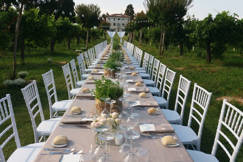 Cena lungo il viale