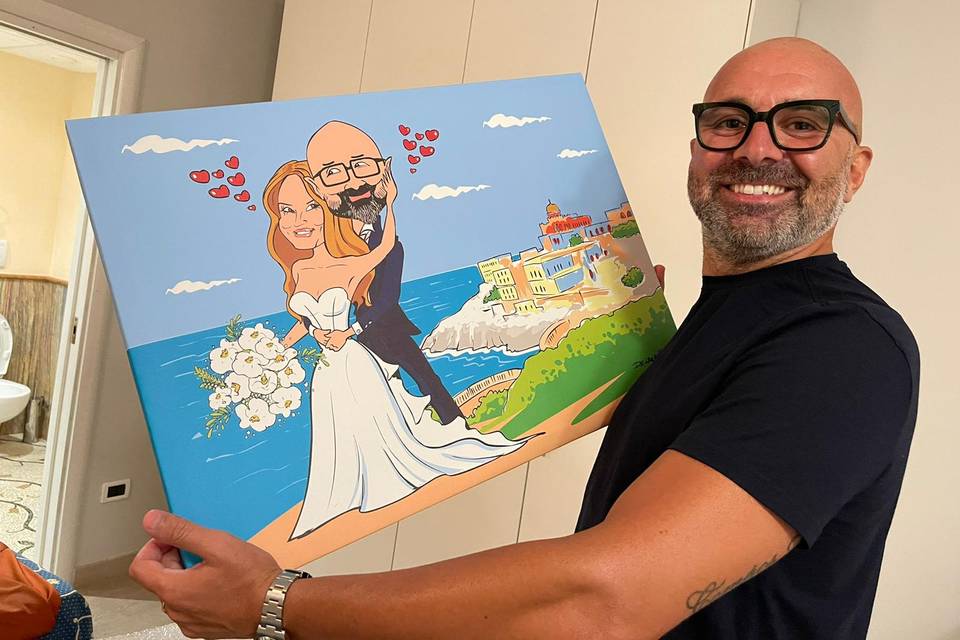 Caricatura Sposi su Stampa