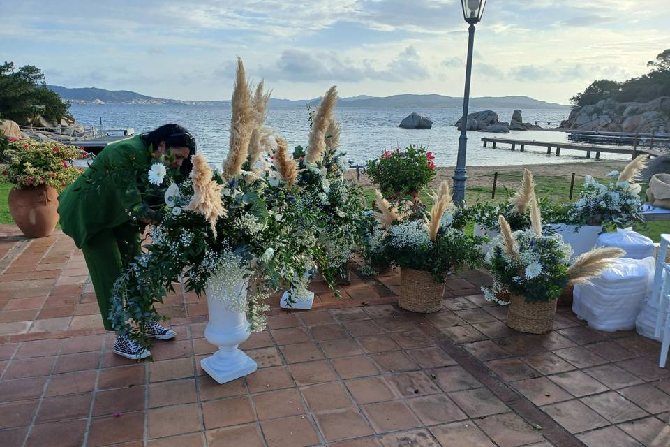 Preparazione allestimento wedd