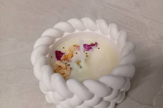 Cera di soia in vaso di gesso