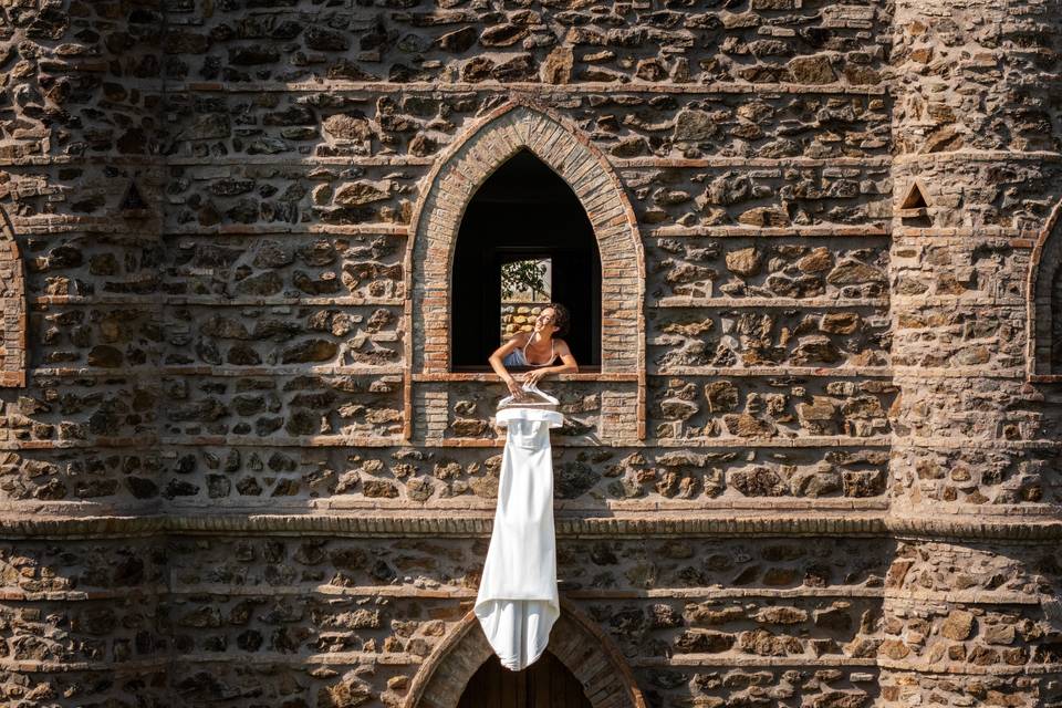 Bride getting ready