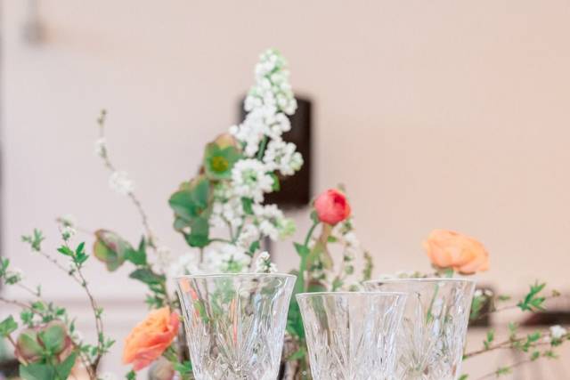 Bud vases wedding arrangement