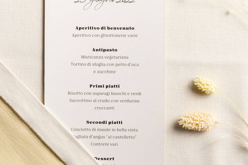 Menu bianco