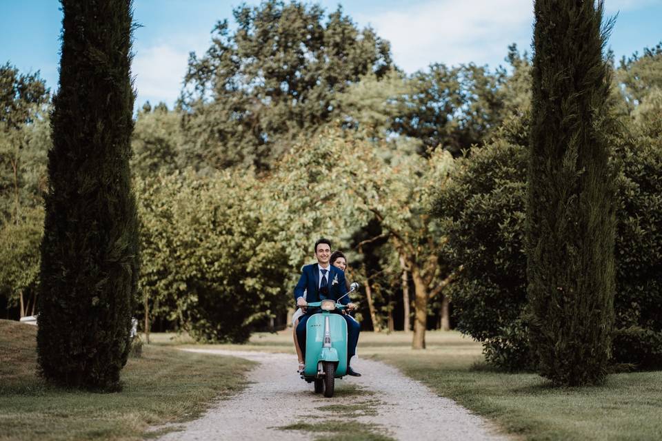 Arrivo in vespa