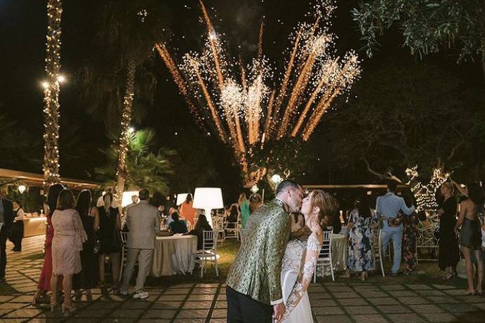 Matrimonio fotografato con fuochi d'artificio – Fotografo per