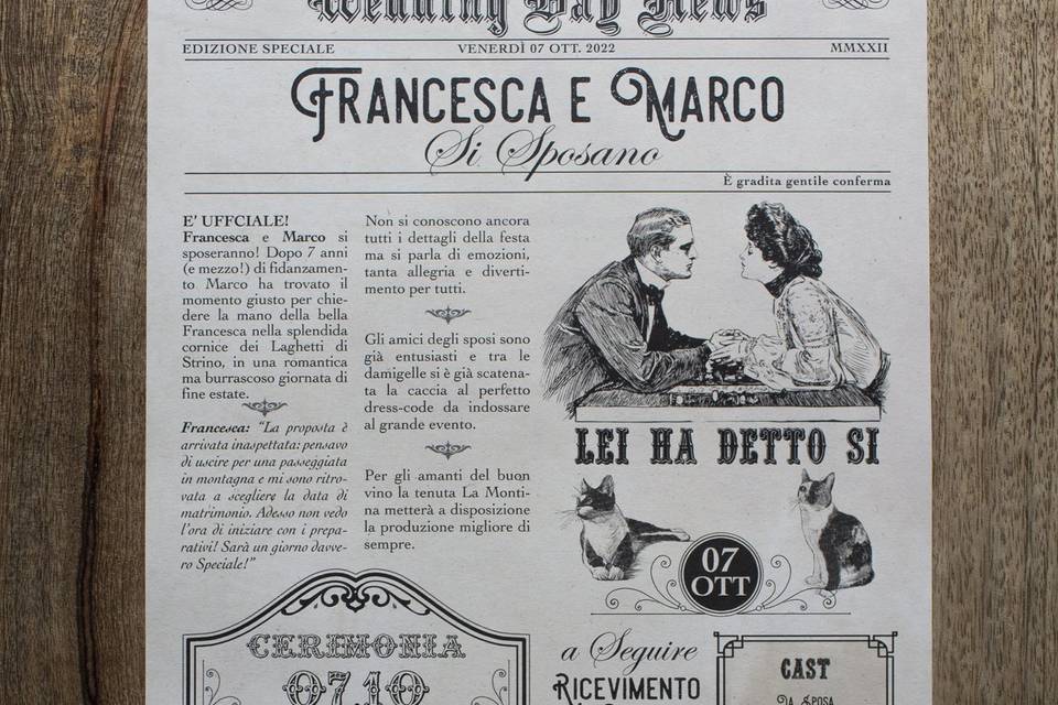 Invito giornale vintage