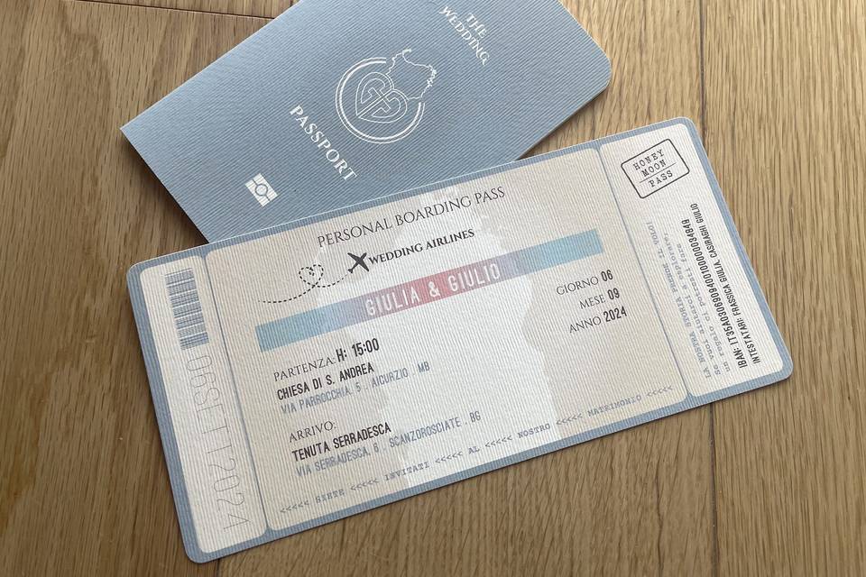 Boarding pass e passaporto