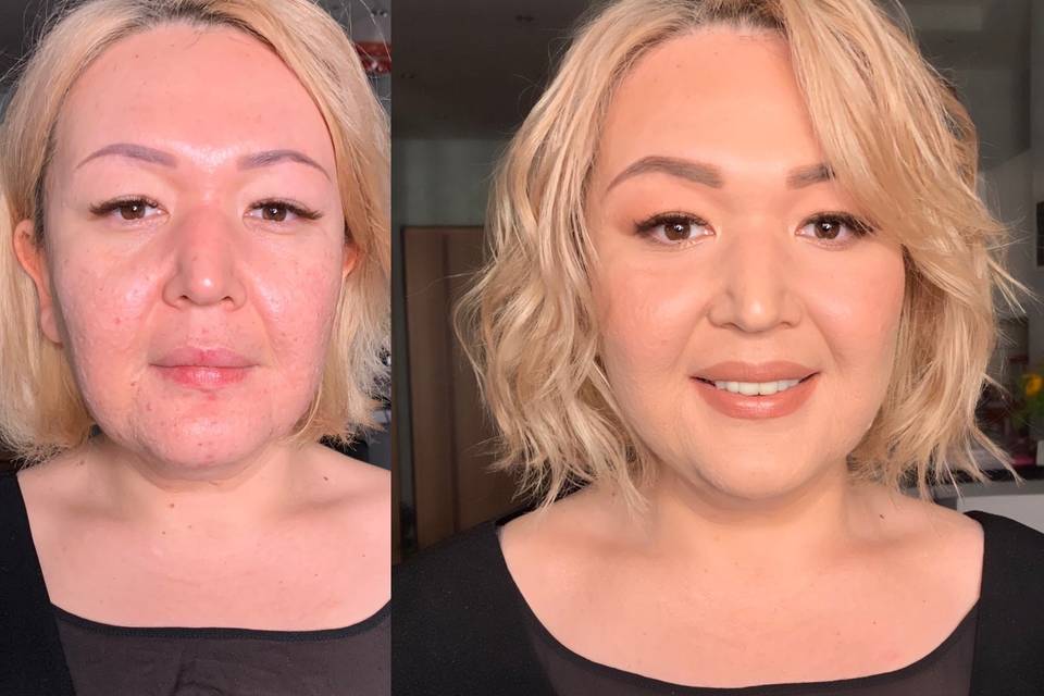 Trucco naturale prima e dopo