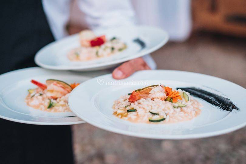 Risotto con scampi