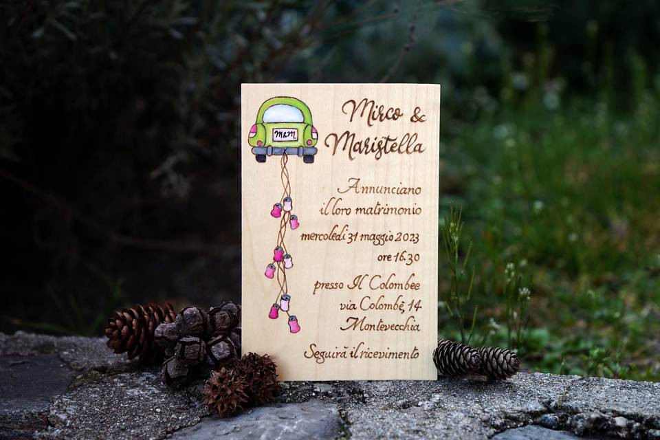 Partecipazione auto matrimonio