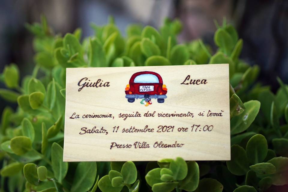 Partecipazione auto sposi