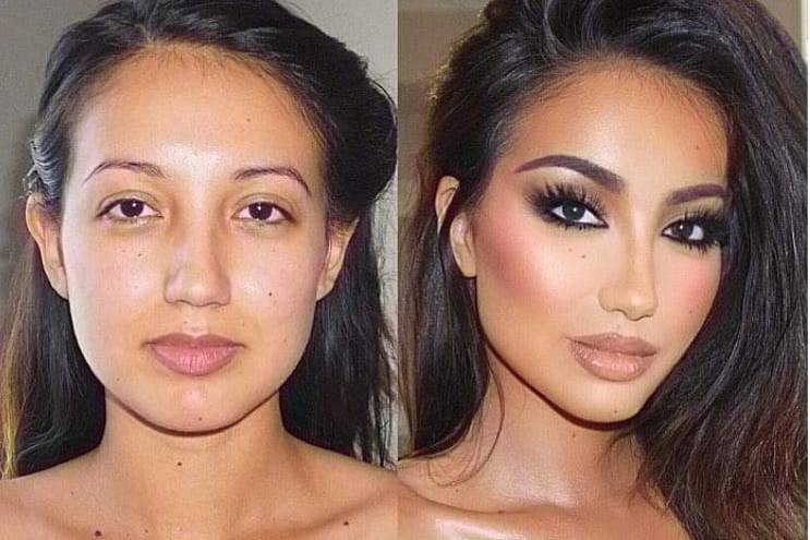 Trucco prima e dopo