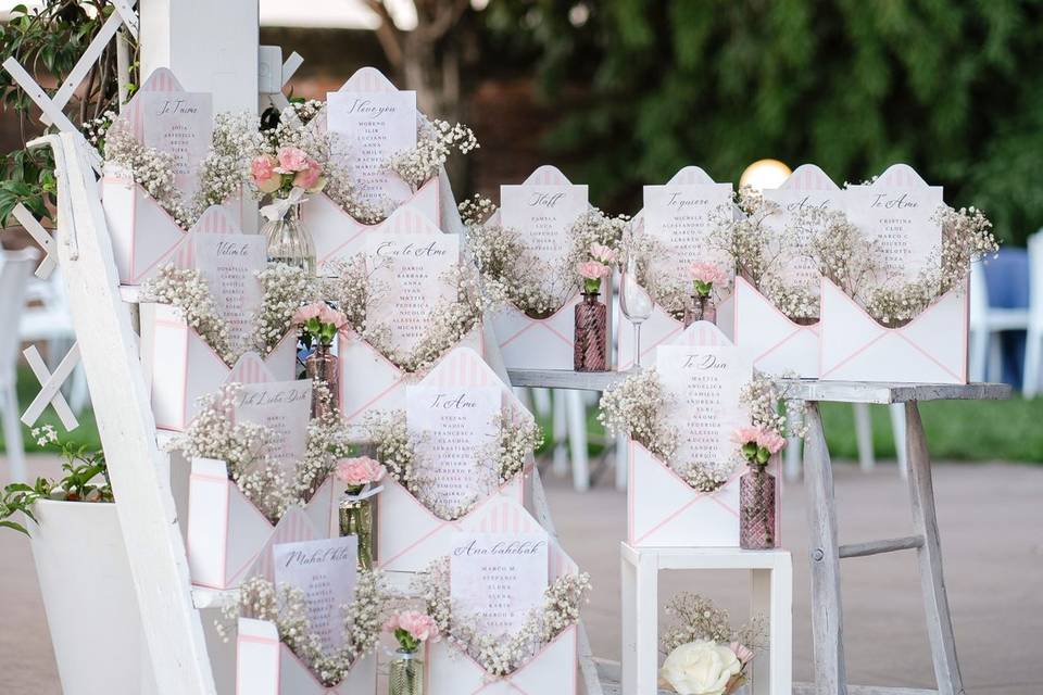 Tableau con lettere d'amore