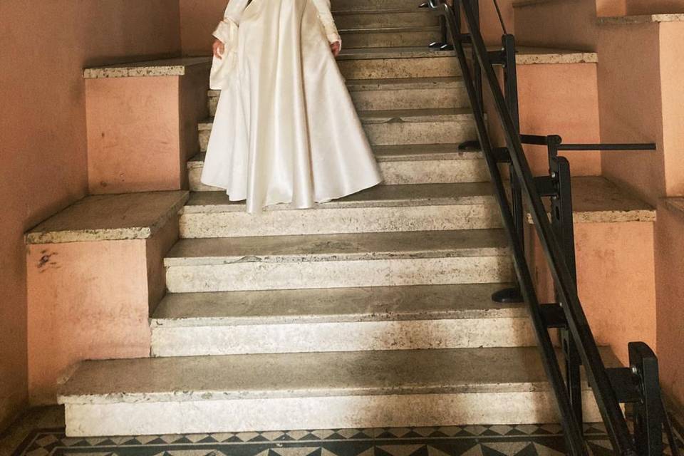 Abito sposa mikado lungo