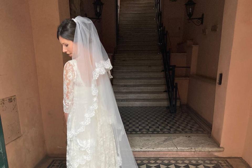 Abito sposa con velo