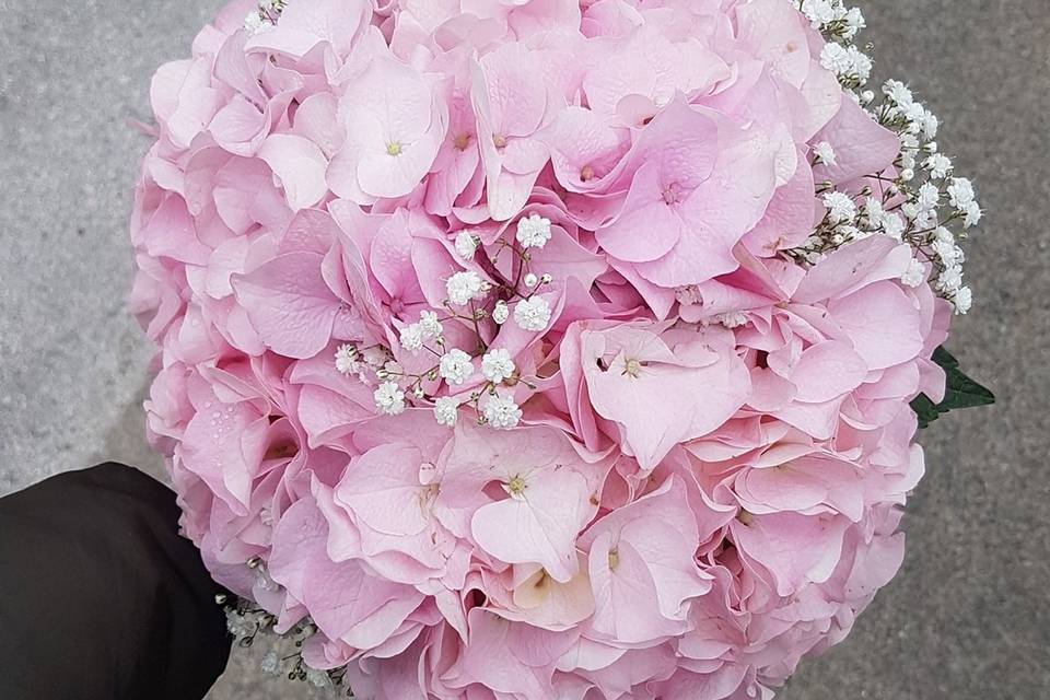 Bouquet sposa ortensia rosa