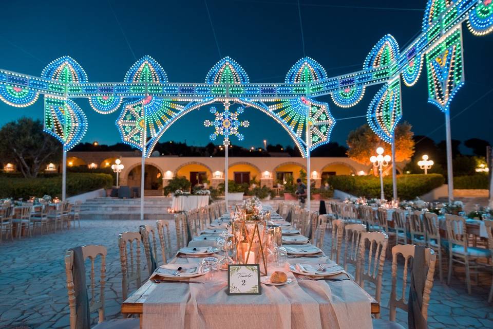 Outdoor night wedding