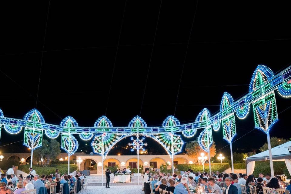 Outdoor night wedding