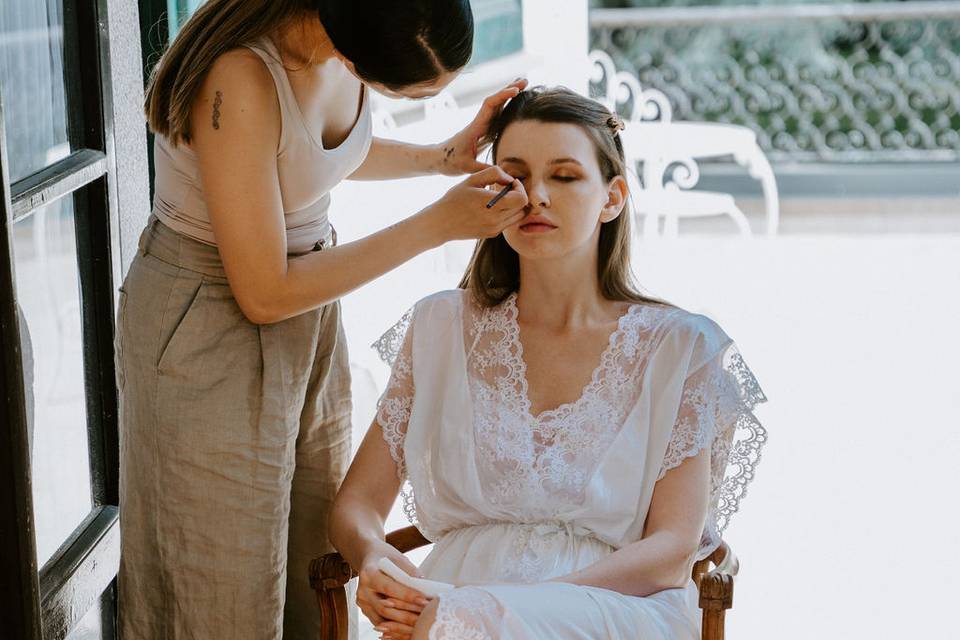 Trucco e parrucca in villa