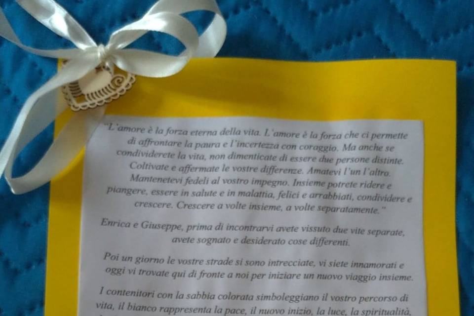 Rito della sabbia promesse