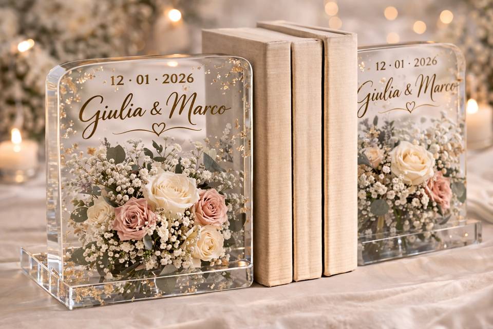Fermalibri con bouquet