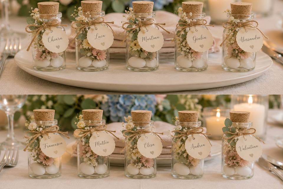 Segnaposto con confetti