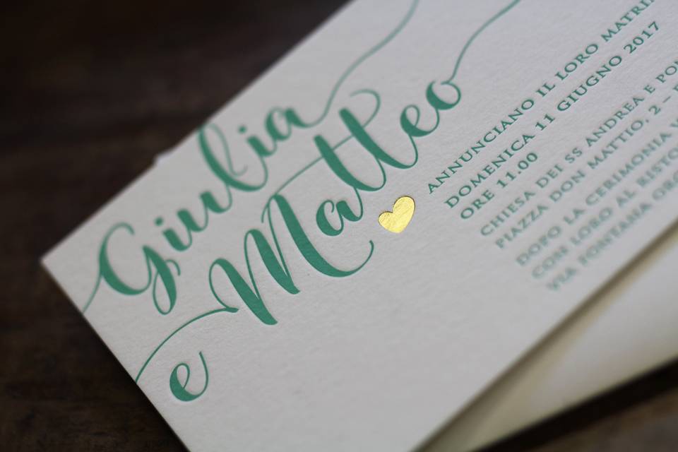 Lamina oro e stampa letterpress