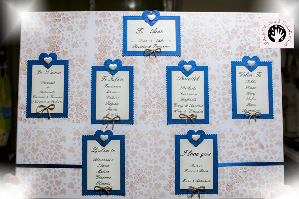 Tableau de mariage Light Blue – Zagara Eventi D'Autore