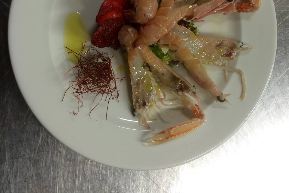 Crudo di scampi