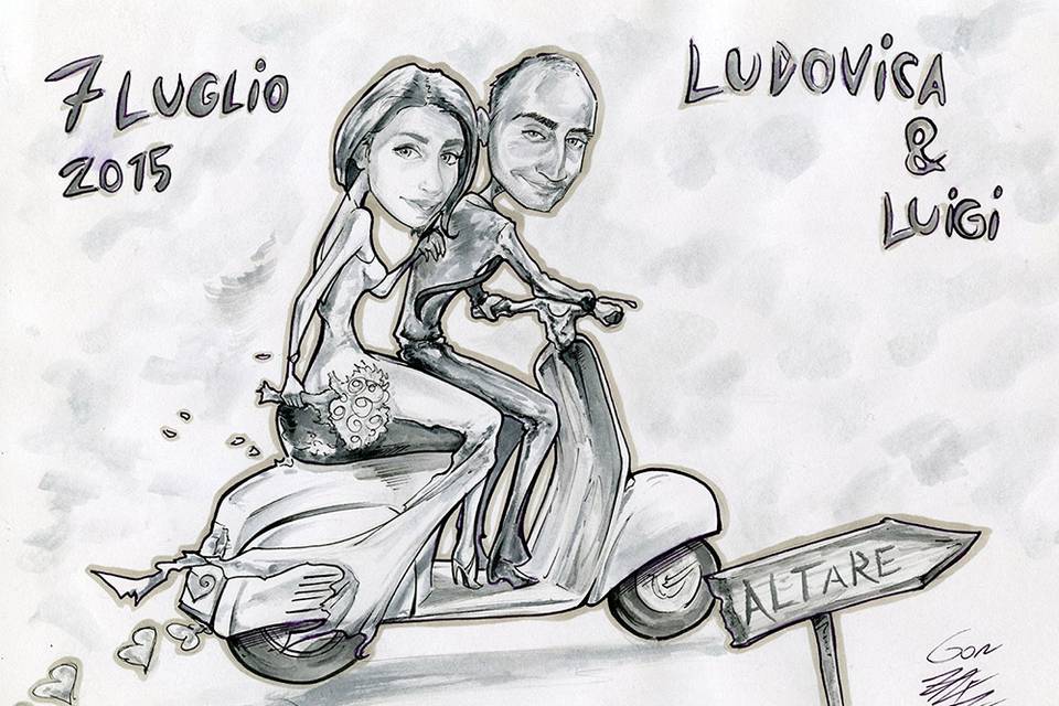 Caricatura sposi in omaggio