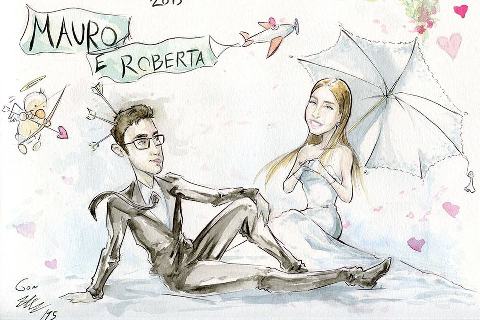 Caricatura sposi in omaggio