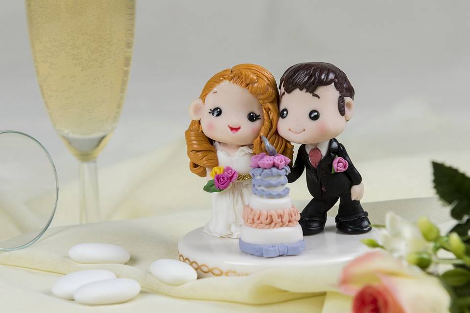 Cake topper realizzato in Fimo