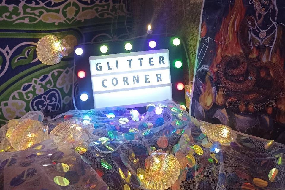 Glitter corner on per la serata