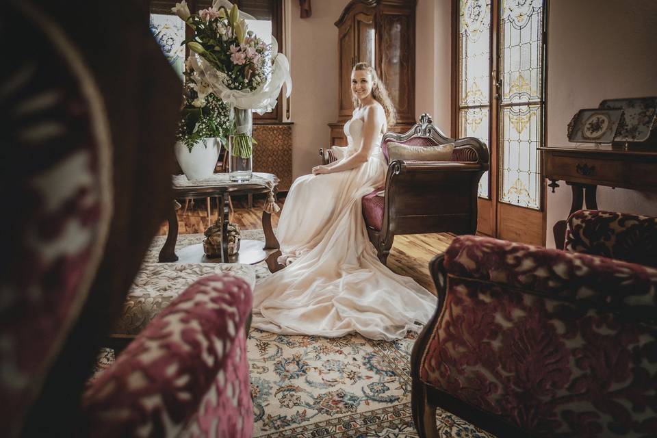 Bride getting ready