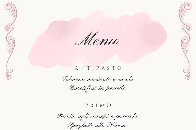 Menù per matrimonio