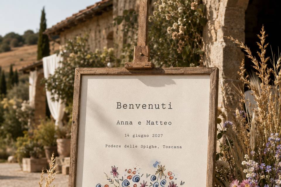 Welcome sign illustrato