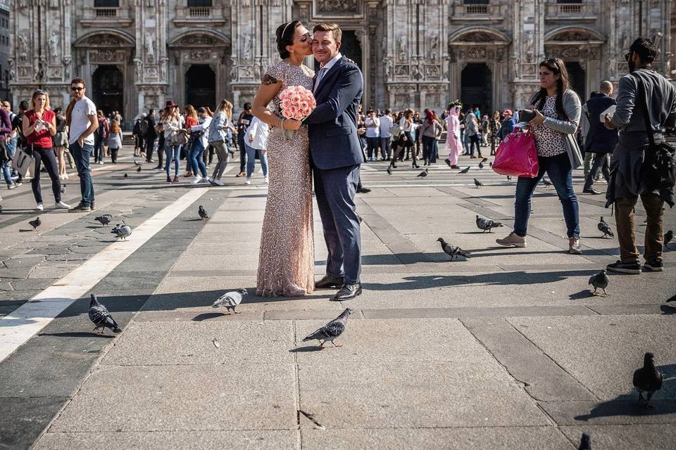 Sposi in Piazza Duomo