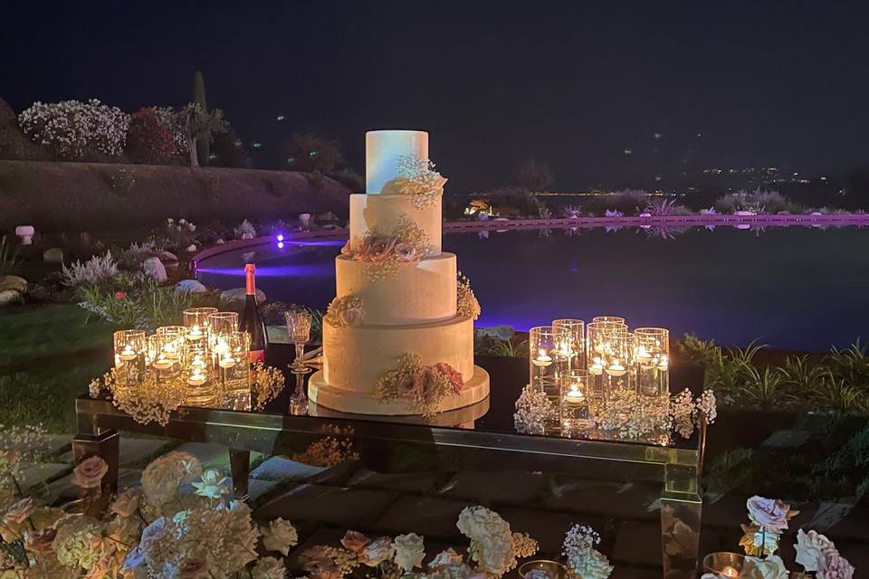 Taglio torta vista lago